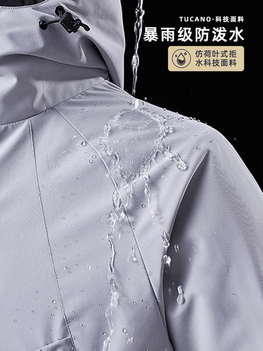 秋冬【冲锋衣三合一】防泼水男女款 时尚新型高级感可拆卸防风外套  商品图1