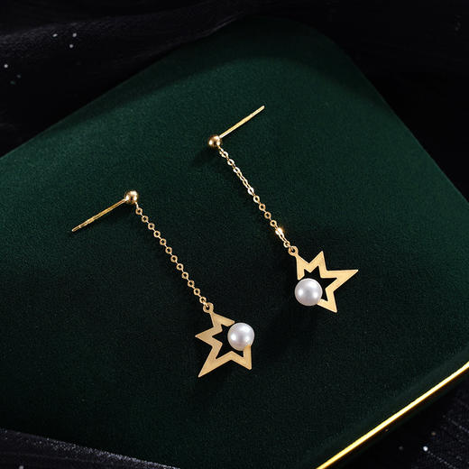 子佩集G18K珍珠耳钉【K90025181】K金珍珠枫叶2409 商品图1