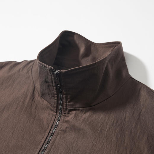 棉仓356811004-宽松棉锦肌理立领分割夹克 商品图2