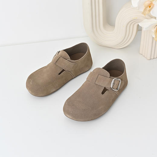 经典鲨2024年秋新款百搭圆头舒适平底一脚蹬浅口通勤单鞋女KW161-D37151 商品图3