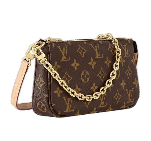 驴家  新款麻将   老花满印拉链开合  手提单肩包   女款  棕色（CB） 商品图4