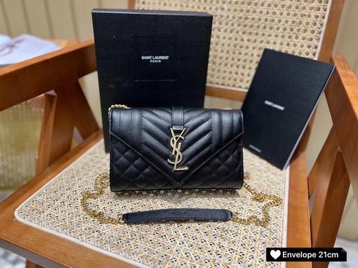 圣罗兰|#黑色金扣 信封包 21|（HH） 商品图0