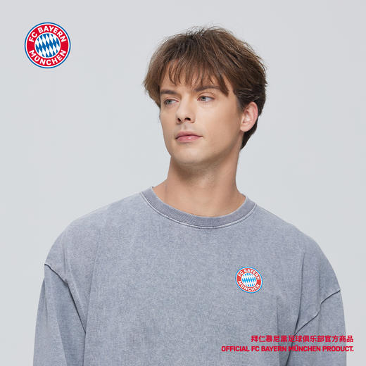 【官方正版】拜仁慕尼黑足球俱乐部 | 简约潮流灰色圆领长袖卫衣 商品图2