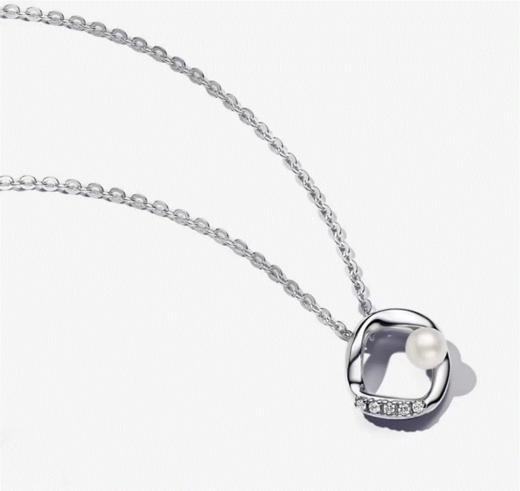 百货世界-潘多拉密镶圆圈珍珠锁骨链 商品图0