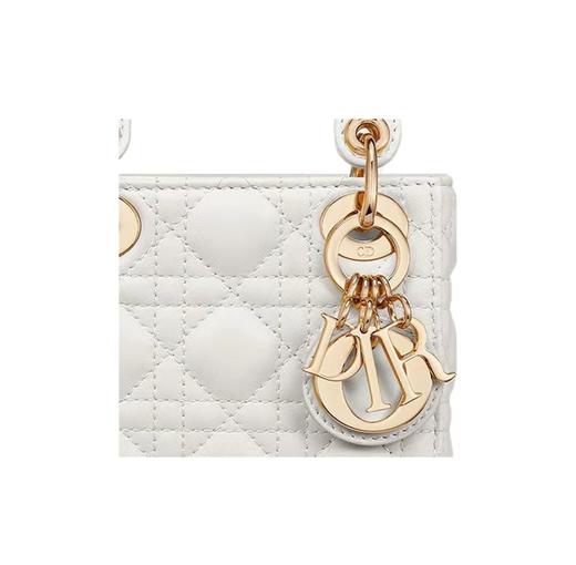 D迪家Lady mini  可拆卸可调节肩带藤格纹图案 羊皮革 戴妃包单肩斜挎手提包 超迷你 女款（HH） 商品图2