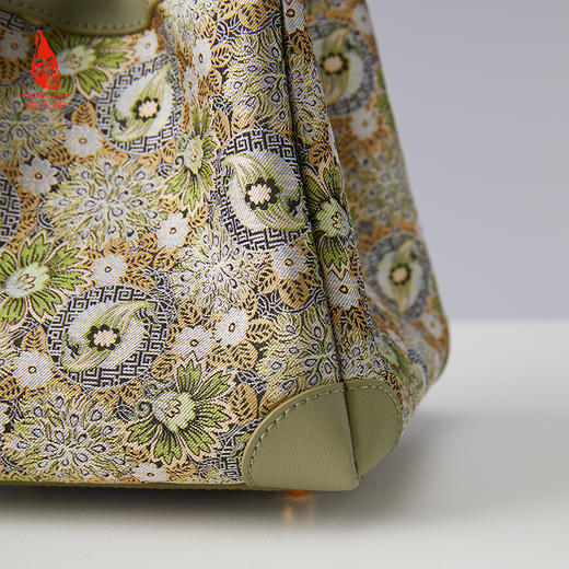 SAINTJOY/上久楷  宋锦拎包 孔雀羽团花锦 手拎包 BWS24A0302-E（不含礼盒包装） 商品图6