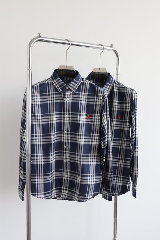 R.L 蓝色格纹 全棉长袖衬衫 CS212 商品图2