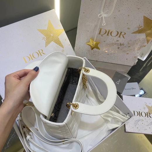 迪家|戴妃 白色羊皮三格 四格 金扣|（HH） 商品图3