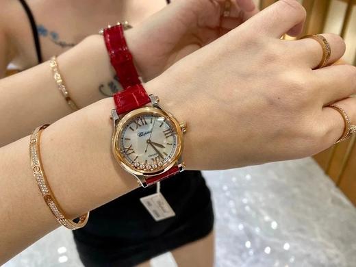 HW新品肖邦萧邦快乐钻石 尺寸33mm搭载9039机芯女性时尚潮流女装手表全自动机械表女表蓝宝石镜面鳄鱼皮表带顺丰包邮（SP） 商品图1