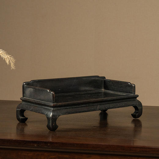 清 紫檀三围独板罗汉床摆件 商品图2