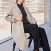 半身缘女装 冬季简约轻盈时尚双面长款保暖羊毛大衣244113M08813302 商品缩略图4