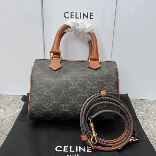 赛琳|老花牛皮革小号波士顿包|Jx（CB） 商品图1