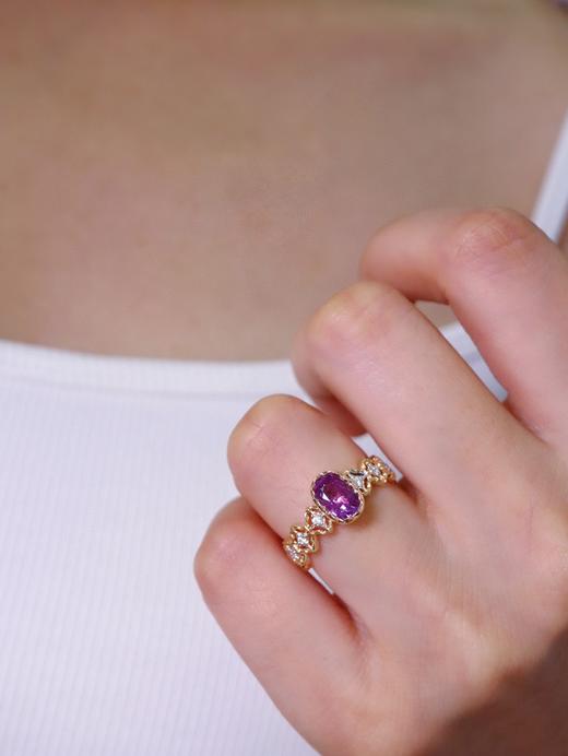 1.03ct紫蓝宝戒指 商品图4