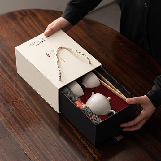 知者觉器简茶羊脂玉提梁壶5件套 商品图7