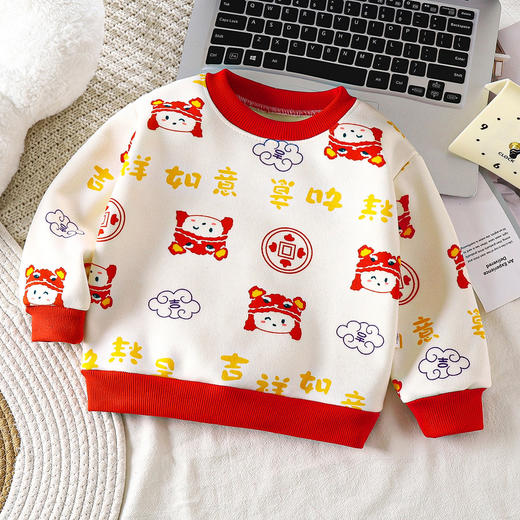 【休闲韩版，游玩逛街，一款搞定】儿童毛衣秋冬新款 男童宝宝加绒加厚 女童外套长袖卫衣童装-QQ 商品图5