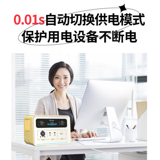 纳晖Leader1200W大功率448W大容量移动储能电源自驾车载停电应急露营 600W448Wh送100W太阳能板 商品图6