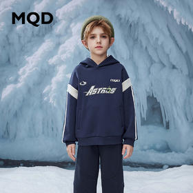 【MQD】童装男大童冬季新款潮酷穿搭字母连帽卫衣