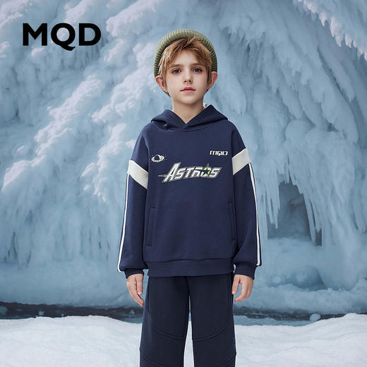 【MQD】童装男大童冬季新款潮酷穿搭字母连帽卫衣 商品图0