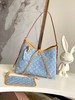 驴家|lv Carryall Sky Denim系列 PM 字母徽标可调节肩带 帆布拼皮革 帆布包手提单肩包 小号 女款 蓝色（CB） 商品缩略图0