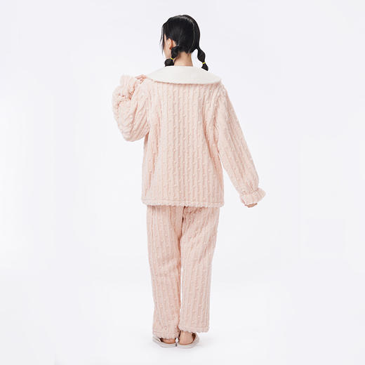都市丽人睡衣生活家居长袖家居服长毛绒提花厚女士长毛绒套装LHT1Q3 商品图3