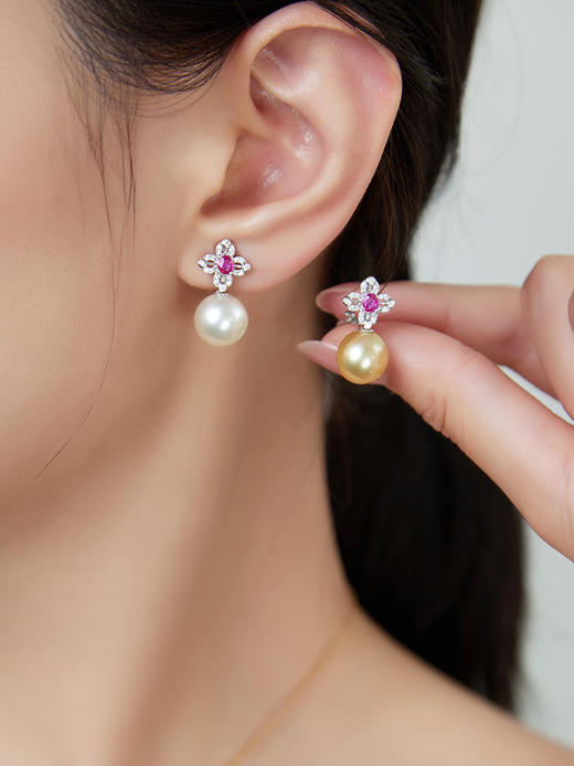 【黑科技】 耳夹黑科技可拆卸耳夹 红宝石四叶草（会员享试戴权益，定制后不支持7天无理由退换货） 商品图1