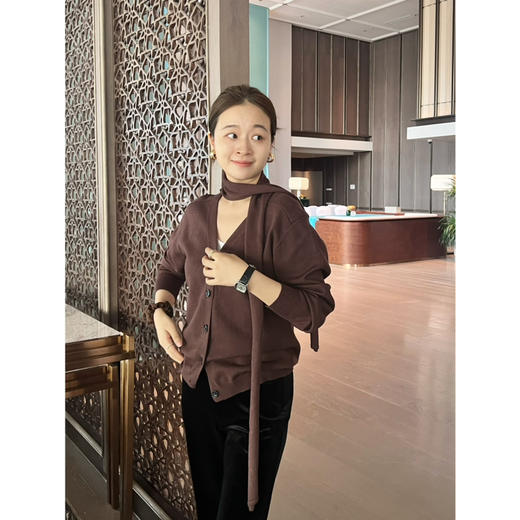 25特价🍂2409112     Lem**围脖V领针织衫 商品图10