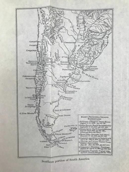 1933年 达尔文《比格尔号航海日记》 4页插图与地图 漆布精装18开 商品图7