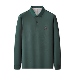 【100%棉】【新款DDP】大依优型大码长袖Polo衫翻领男装加肥加大体恤大号上衣胖子弹力休闲商务