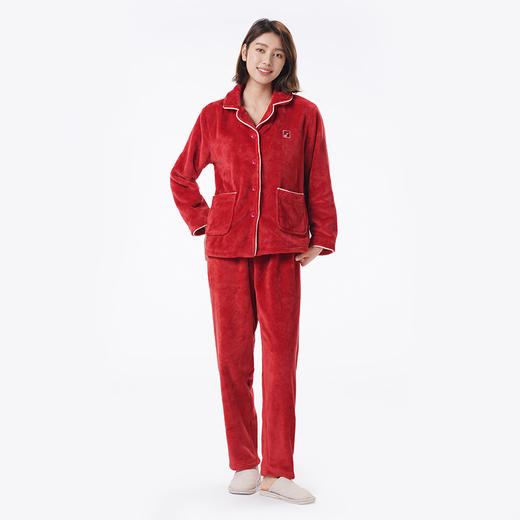 都市丽人睡衣亲情蜜语长袖家居服双面法兰绒厚女士法兰绒套装LHT0B4 商品图4