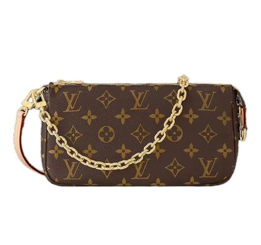 驴家  新款麻将   老花满印拉链开合  手提单肩包   女款  棕色（CB） 商品图0