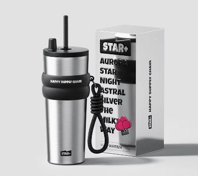 世大家极光星夜吸管杯太空漫步（金属灰）710ml 商品图0