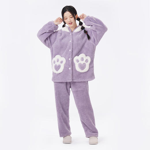 都市丽人睡衣生活家居长袖家居服长毛绒厚女士长毛绒套装LHT1T3 商品图1