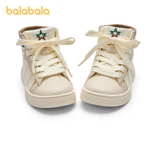 巴拉巴拉童鞋儿童板鞋男童高帮小白鞋秋冬鞋子防滑撞色校园风百搭 商品图4