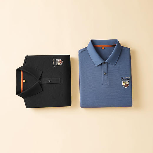 【新款DDP】大依优型大码长袖Polo衫翻领男装加肥加大体恤大号上衣胖子弹力休闲商务 商品图3