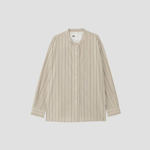 MHL WIDE STRIPE COTTON 女式休闲立领条纹衬衫 商品图2