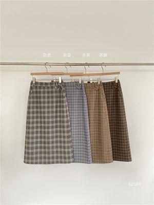 QG2589#秋款格子半裙 商品图0