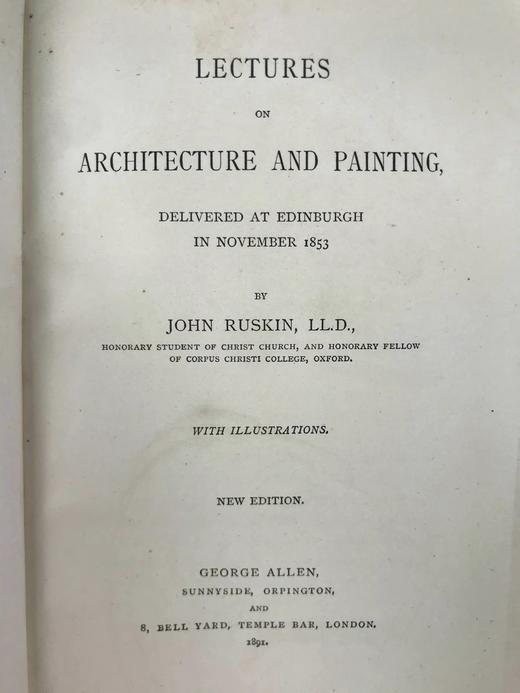 1891年 罗斯金建筑与艺术演讲集 15页插图 真皮精装32开 商品图3