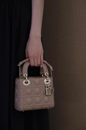 迪家|戴妃3格 豆沙粉羊皮|W（HH）