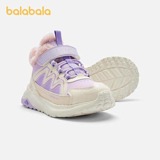 巴拉巴拉童鞋儿童运动靴男童女童短靴加厚加绒冬新款户外靴子 商品图1