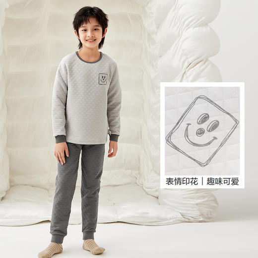 巴拉巴拉儿童保暖内衣套装冬季加厚夹棉男童舒适秋衣秋裤打底睡衣 商品图3