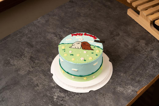 经典蛋糕 | 线条小狗蛋糕5寸6寸8寸加高（纯动物奶油新鲜水果夹心 提前1天预定） 商品图1