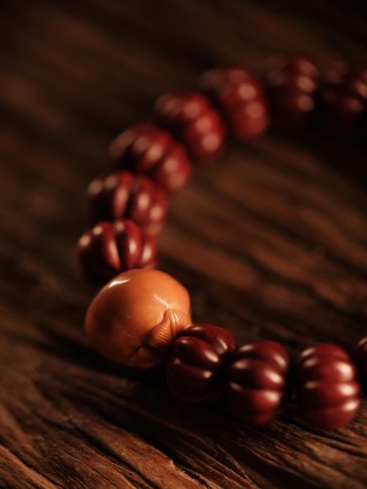 投我以木桃 | 印度小叶紫檀单圈手串珠型1.5cm【器悟雅玩】 商品图1