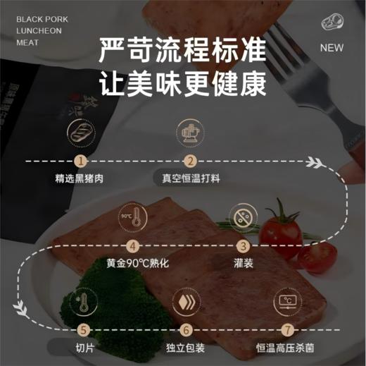【锋味派】黑猪午餐肉 独立片装方便开袋即食儿童早餐零食火腿肠火锅 单盒装 商品图3