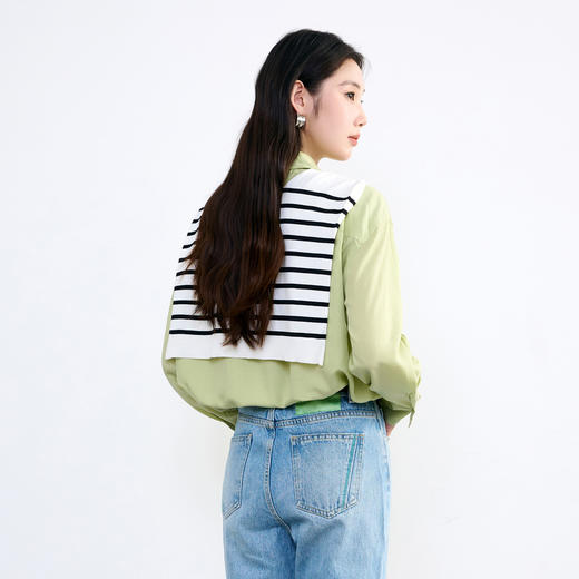 NEELLY纳俪2024秋商场同款莱赛尔长袖衬衣女新款显瘦减龄衬衫上衣N24084B04633 商品图1