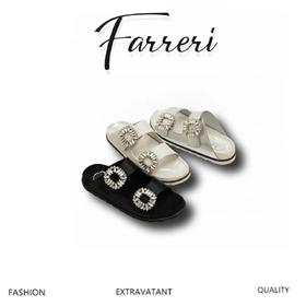 Roger Vivier 钻扣拖鞋！