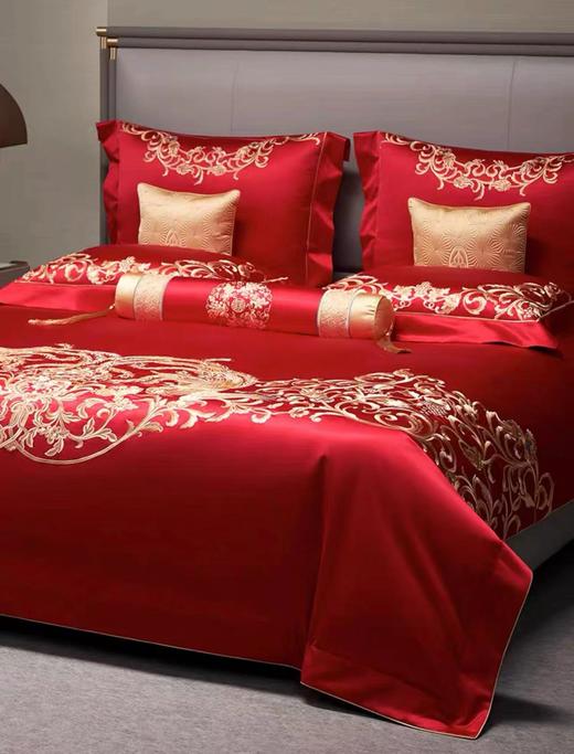 【婚嫁季】【罗卡芙 * 惠谊 】B7F丨奢华婚典锦缎凤凰绣花九件套  天作之合 商品图0