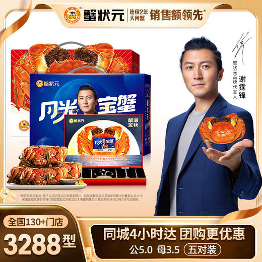 【礼券】蟹状元 大闸蟹礼券螃蟹中秋礼盒礼品卡海鲜水产  5对 10只 商品图1