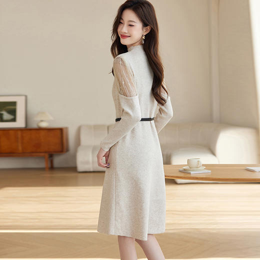 CC-ML-8979中长款遮屁股毛衣女秋冬内搭宽松洋气设计感镂空系带针织打底衫 商品图3