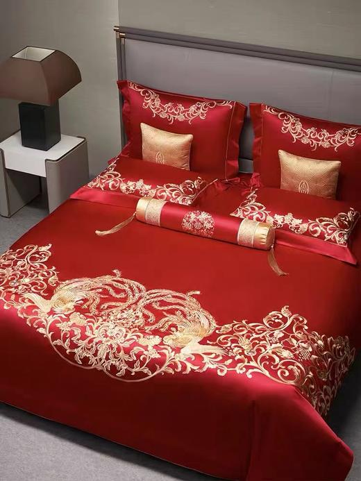 【婚嫁季】【罗卡芙 * 惠谊 】B7F丨奢华婚典锦缎凤凰绣花九件套  天作之合 商品图1