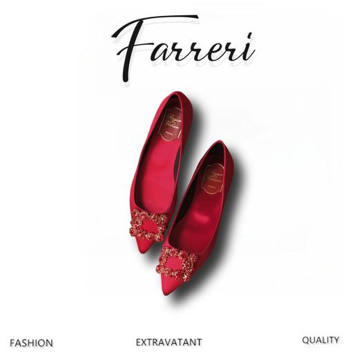 RV百年经典款，钻扣真丝高跟鞋原版楦型XRV 商品图0